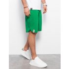 Men's sweat shorts trimmed with piping - green V1 W360
