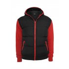 Men´s winter jacket // Urban Classics Sweat Nylon Bubble Zip Hoody blk/red