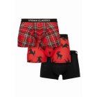 Men's boxers // Urban classics Boxer Shorts 3-Pack red plaid aop+moose aop+blk
