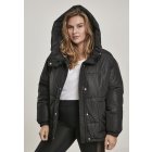 Women´s waist jacket // Urban classics Ladies Oversized Hooded Puffer black