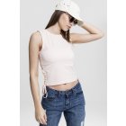 Women´s tank top  // Urban classics Ladies Lace Up Cropped Top pink