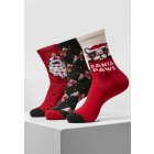 Socks // Urban Classics Pug Christmas Socks 3-Pack multicolor