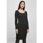 Woman dress // Urban Classics Ladies Rib Squared Neckline Dress black