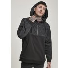 Men´s hoodie half-zipper // Urban Classics Military Half Zip Hoody black