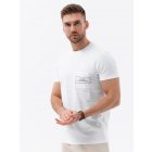 Men's cotton t-shirt with pocket print - white V8 S1742