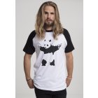 Men´s T-shirt short-sleeve // Merchcode Banksy Panda Raglan Tee wht/blk