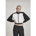 Women´s jacket // Urban Classics Ladies Short Raglan Crinkle Batwing Jacket blk/wht